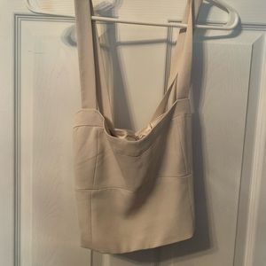 BARDOT Minimalistic White Modern Crop Top.